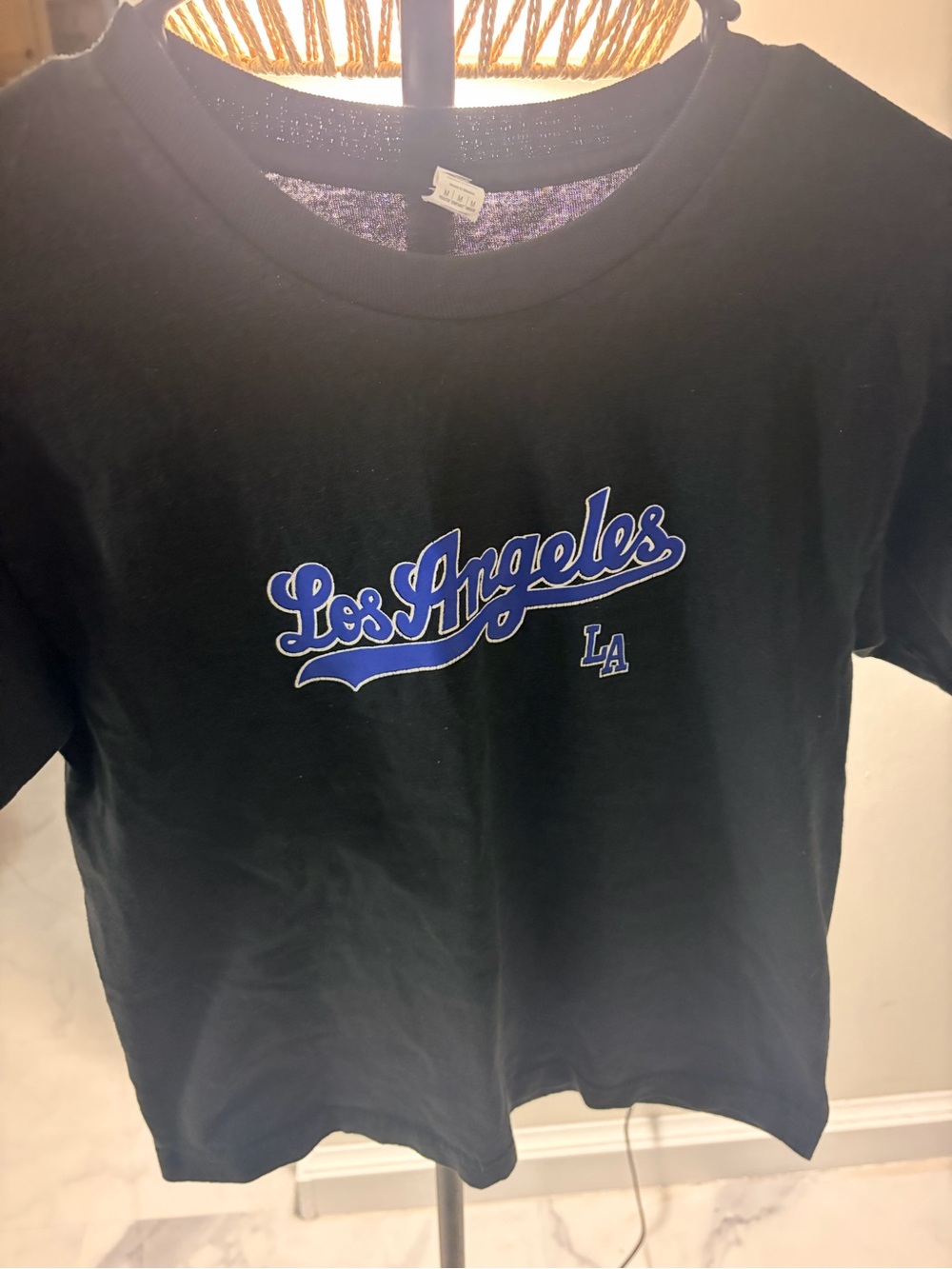 Los Angeles Apparel Tee - Black with Blue Script